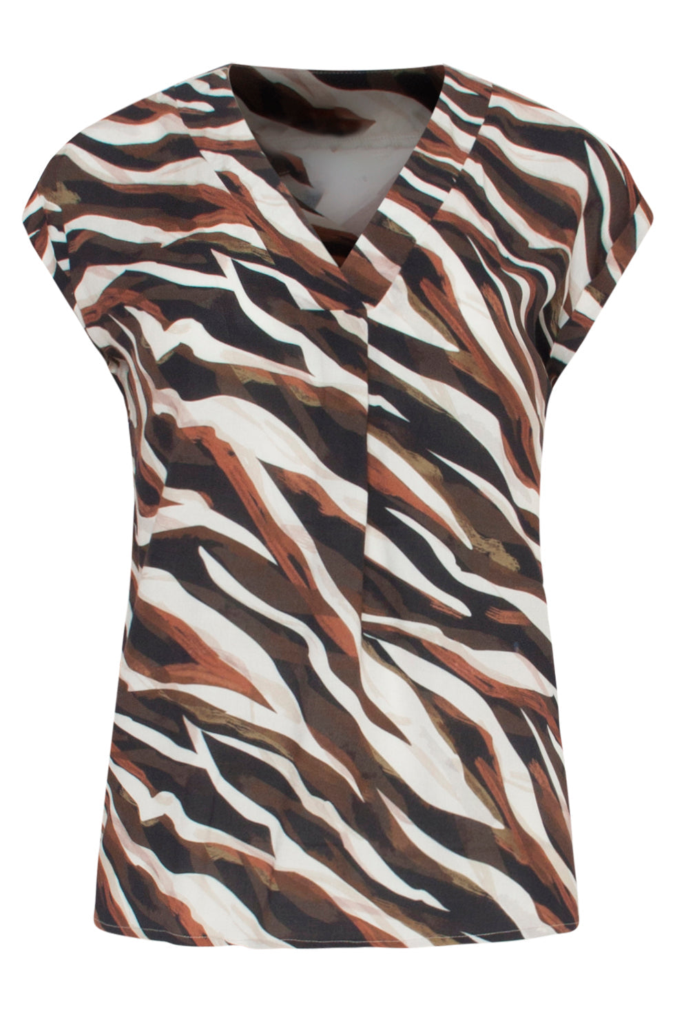23123 Women Casual Short-Sleeve Stylish Zebra Print Top | Zebra