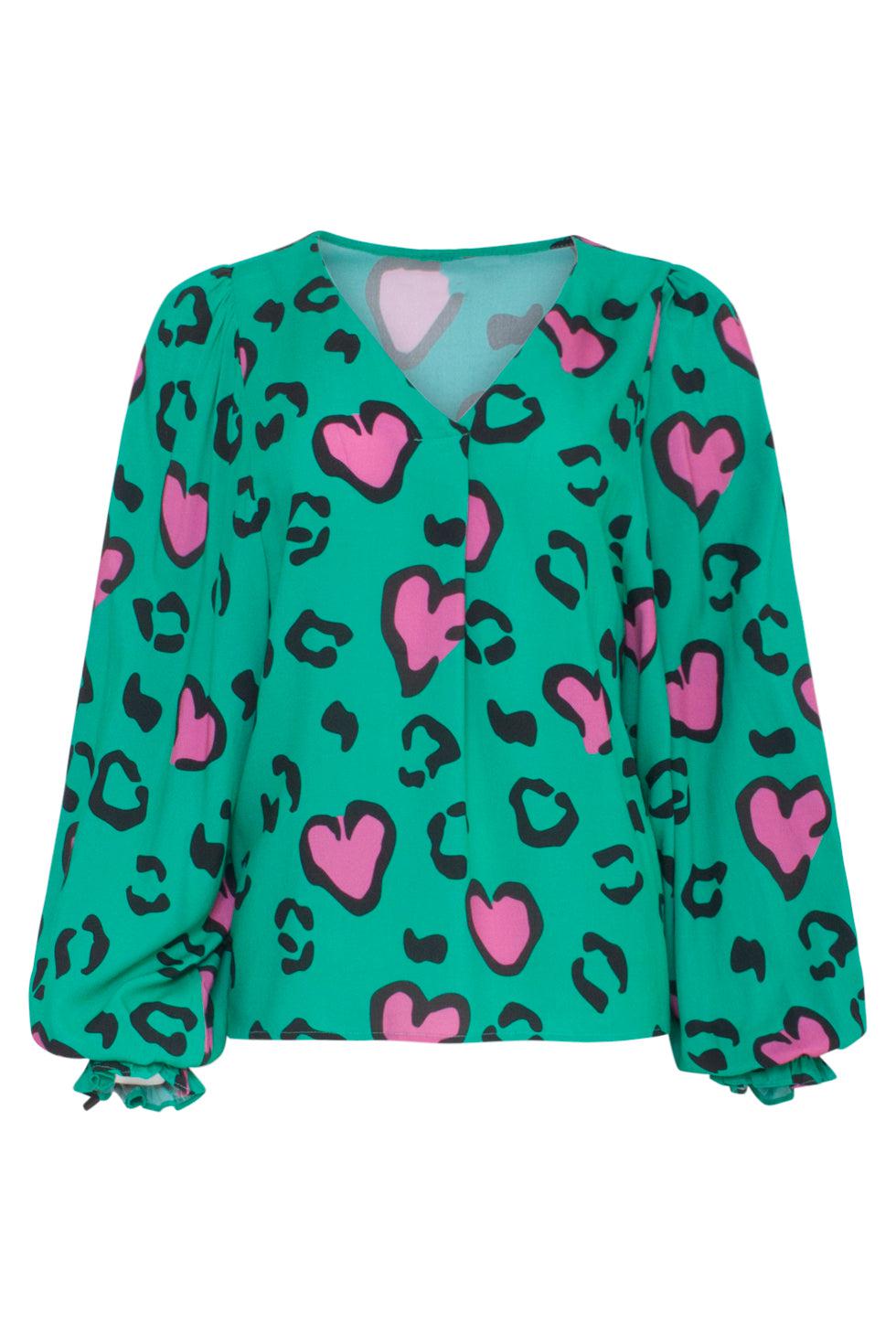 23133 Losvallende Hartjes Topgreen-Pink | Green - Pink