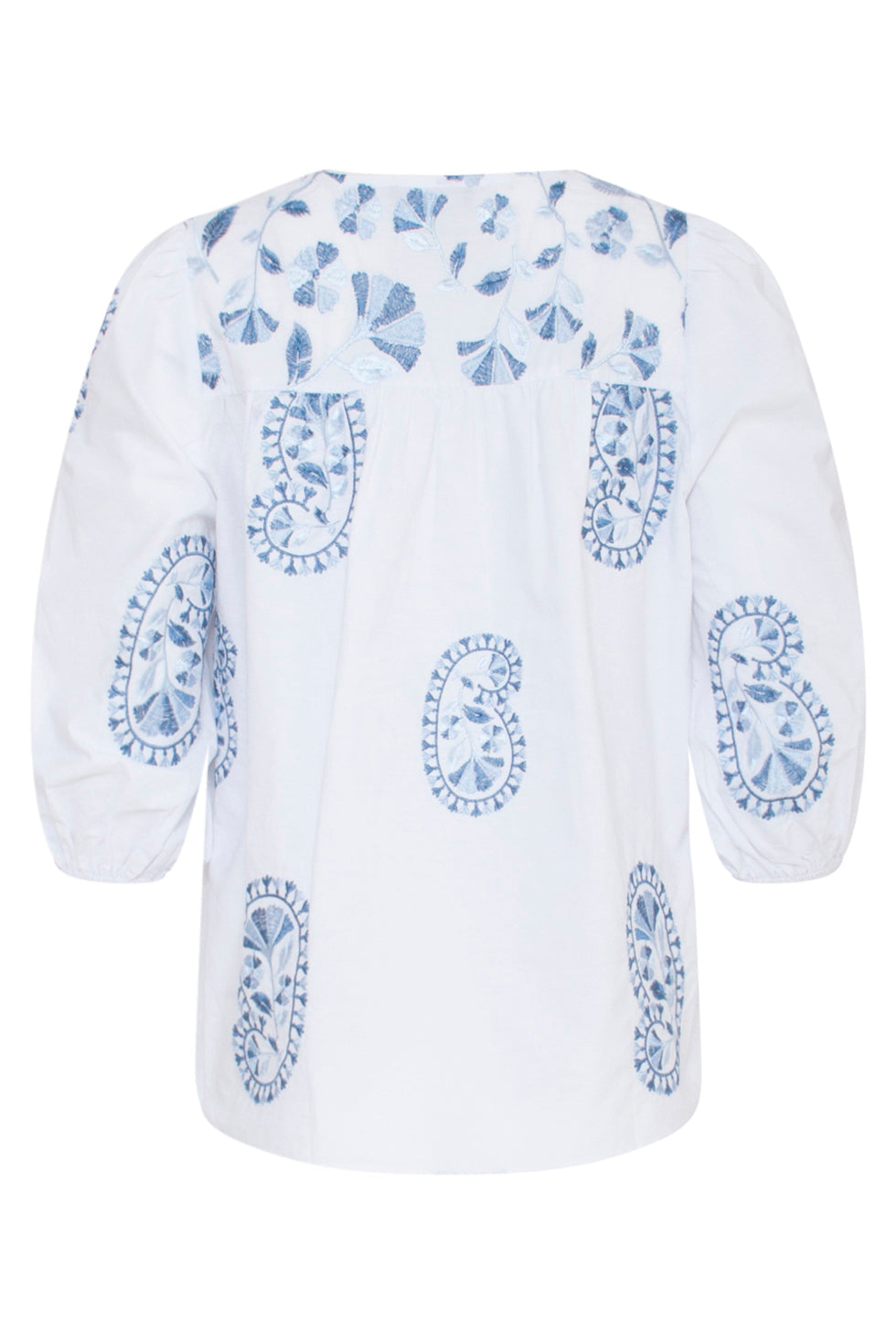 23148 Zomer Losse Pasvorm Lichtgewicht Tuniek Top | White - Blue