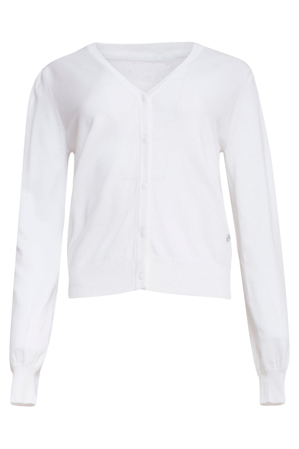 23152-000 Viscose Lange Mouw Vestjete | White