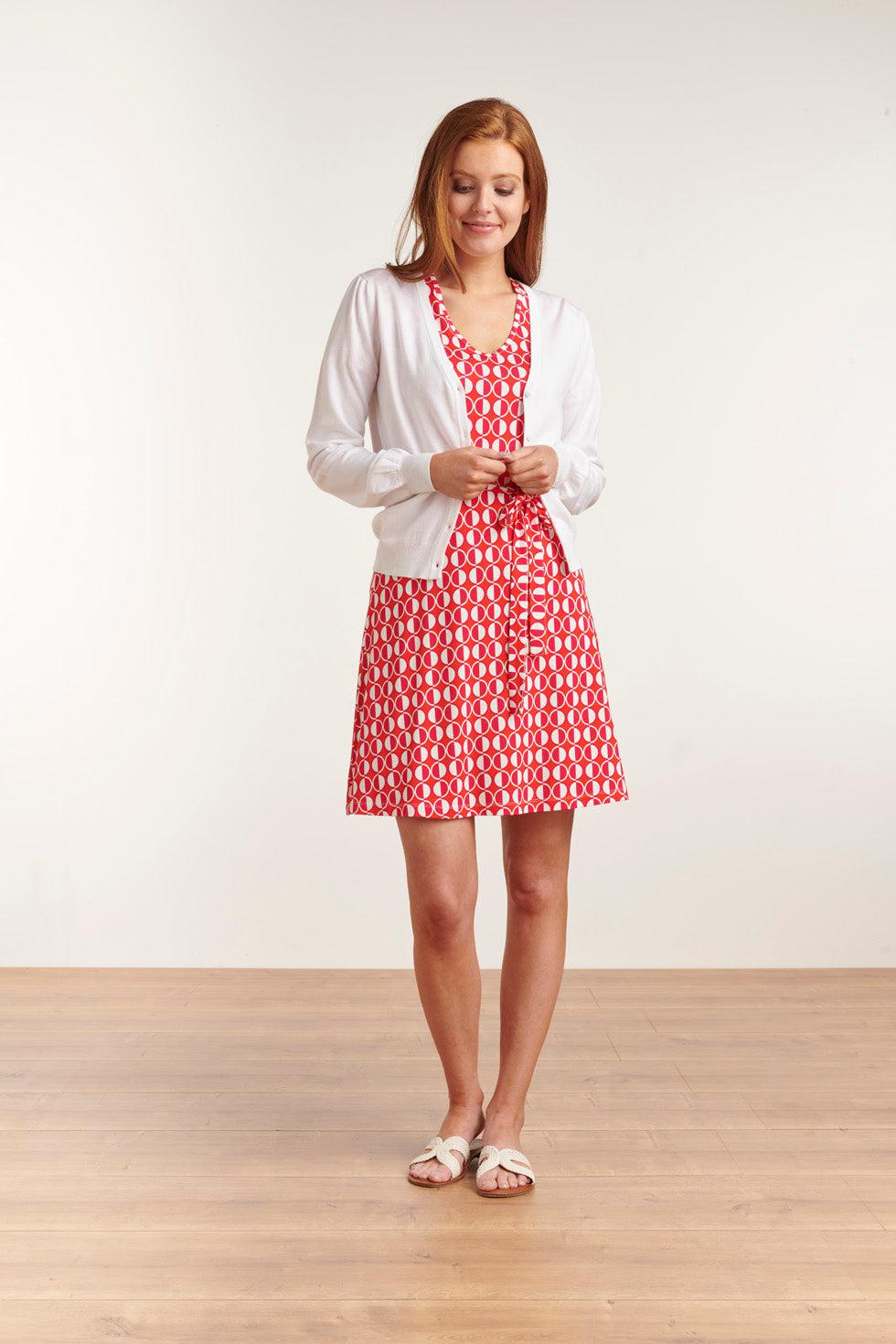 23152-000 Viscose Lange Mouw Vestjete | White