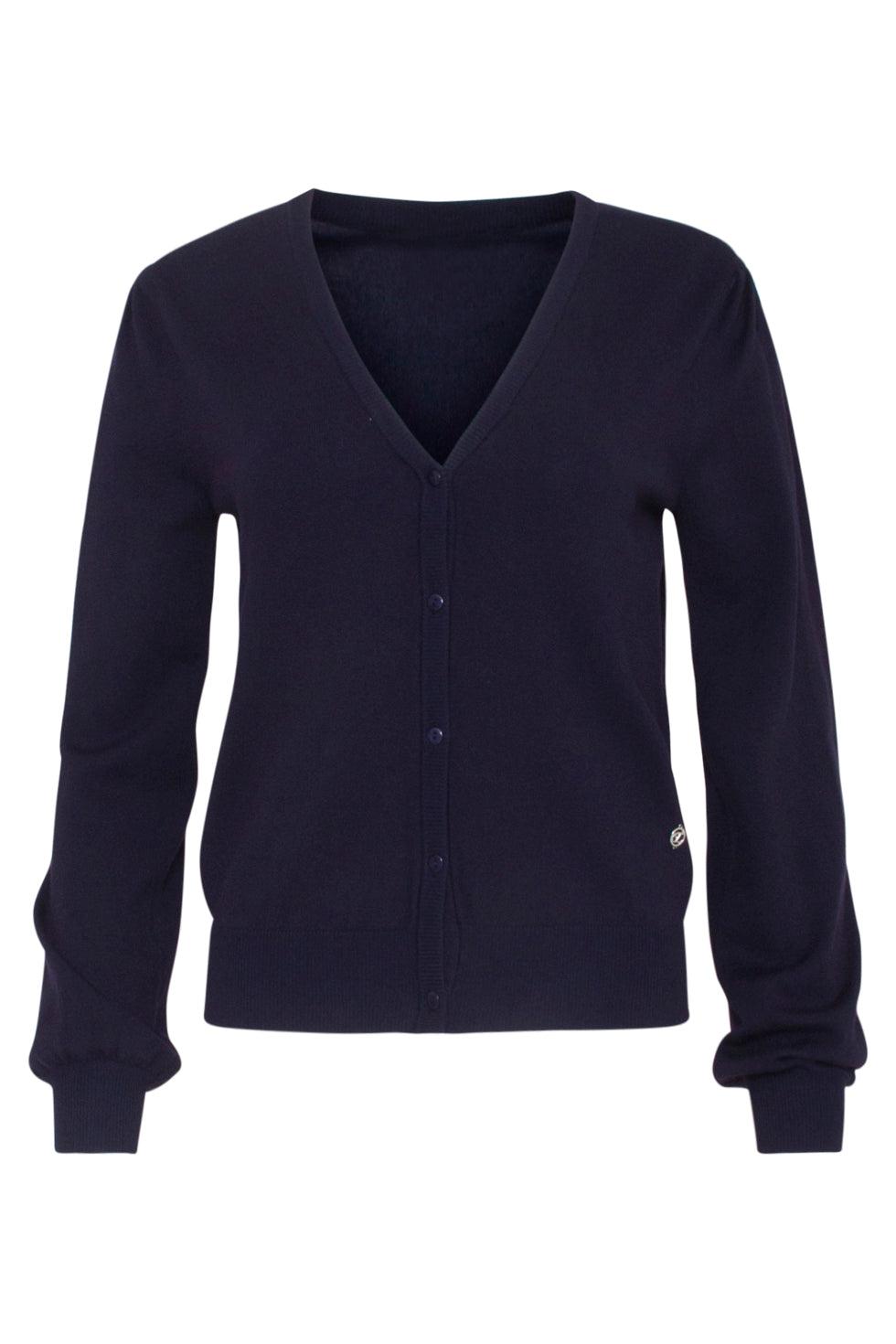 23152-675 Viscose Lange Mouw Vestjedonker | Navy