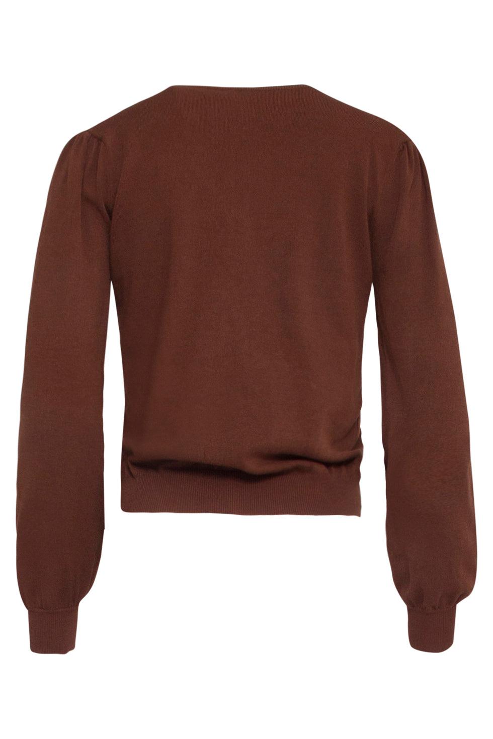 23152-775 Viscose Lange Mouw Vestjee | Brown