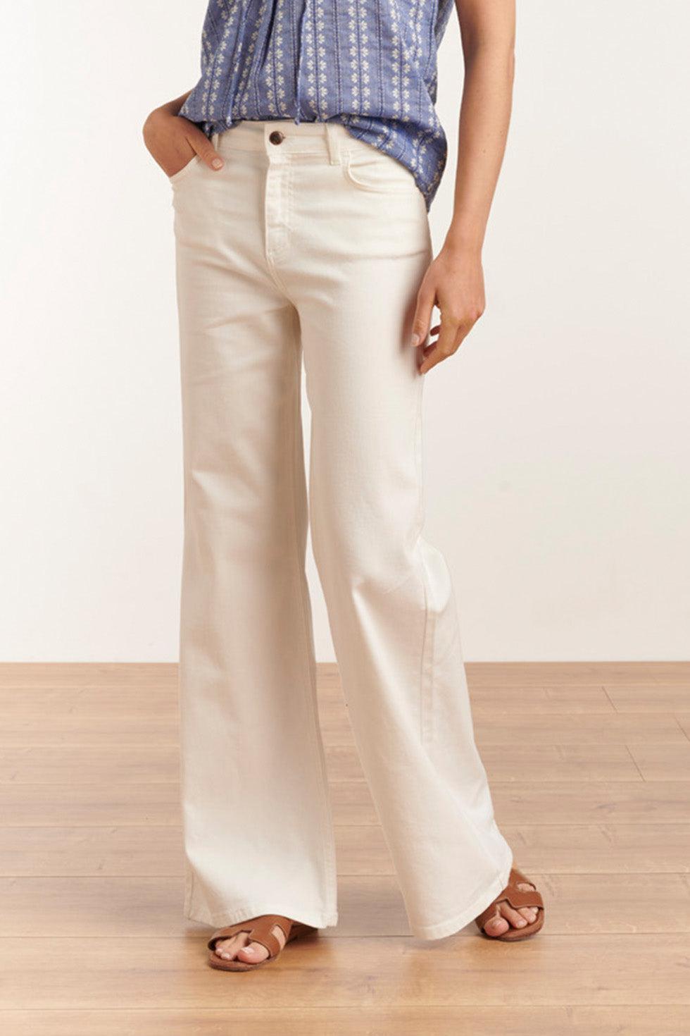 23171-000 Hoge Taille Te Rechte Jeans Broek | White