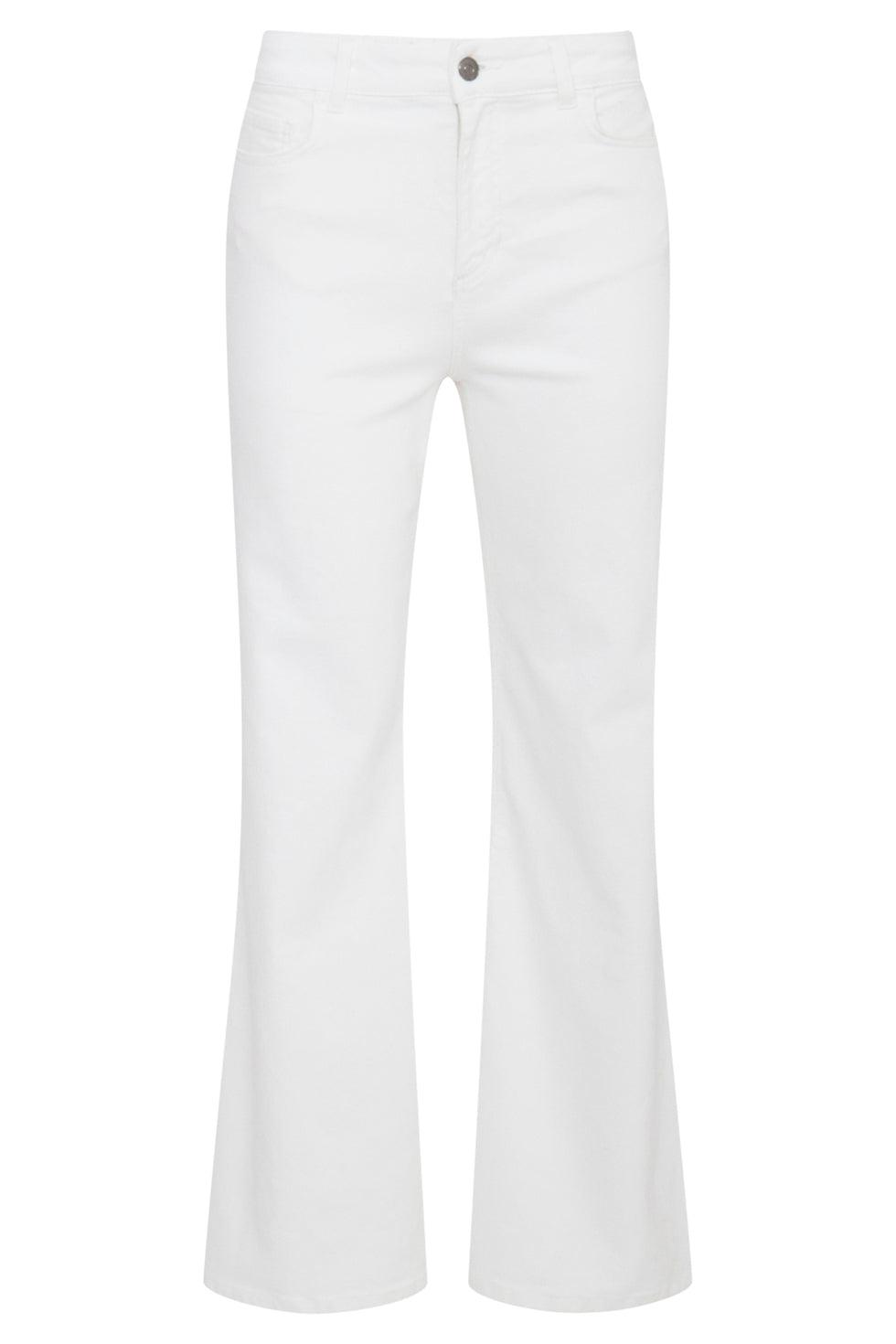 23171-000 Hoge Taille Witte Rechte Jeans Broek