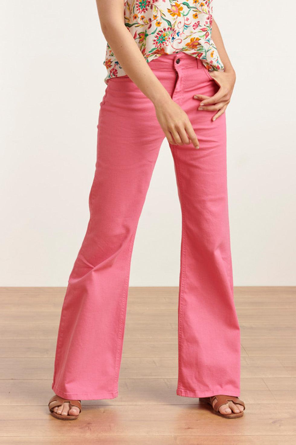 23171-420 Hoge Taille Rechte Jeans Broek | Pink