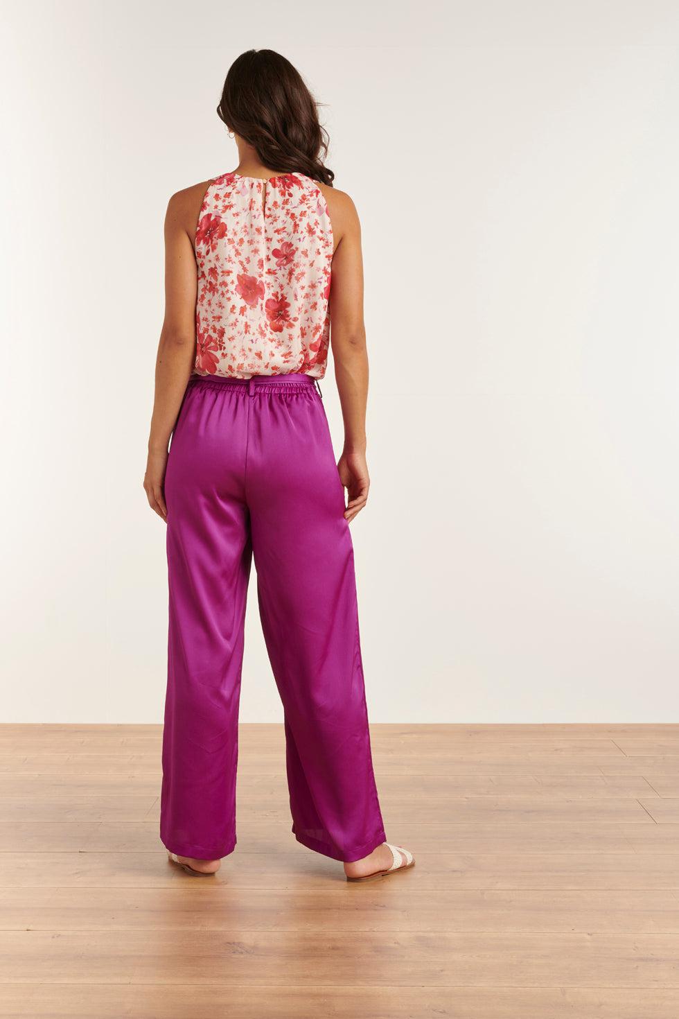 23305 Zomer Top Met - Bloemenprint | White - Red