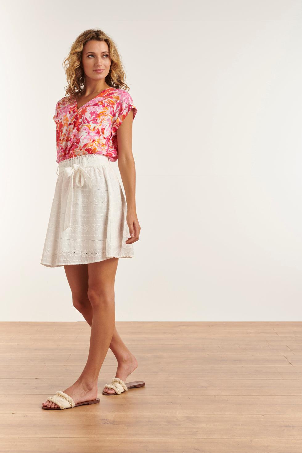 23308 Zomer Top Met Bloemenprint 100% Rayon | Muticolour