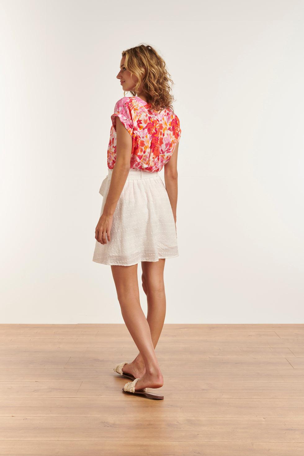 23308 Zomer Top Met Bloemenprint 100% Rayon | Muticolour