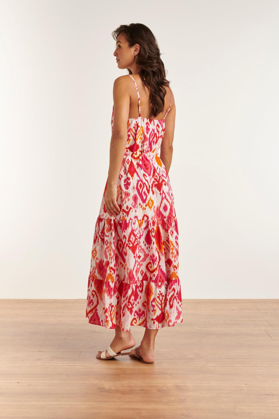 23309 Te Aztec Maxi Zomer Jurk | Muticolour