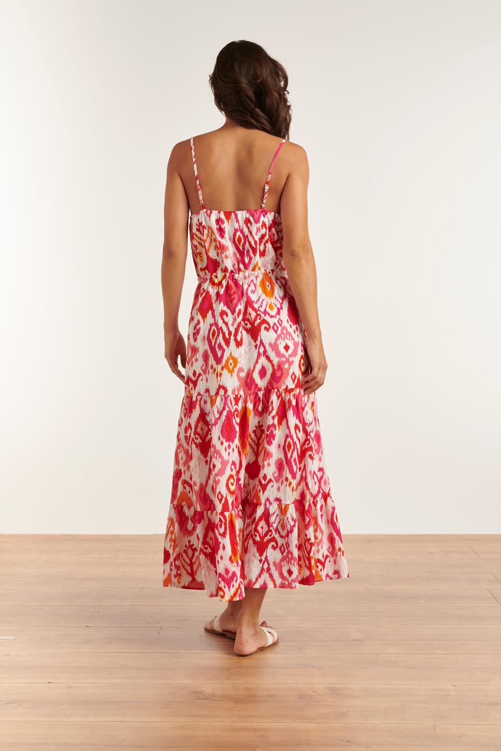 23309 Te Aztec Maxi Zomer Jurk | Muticolour