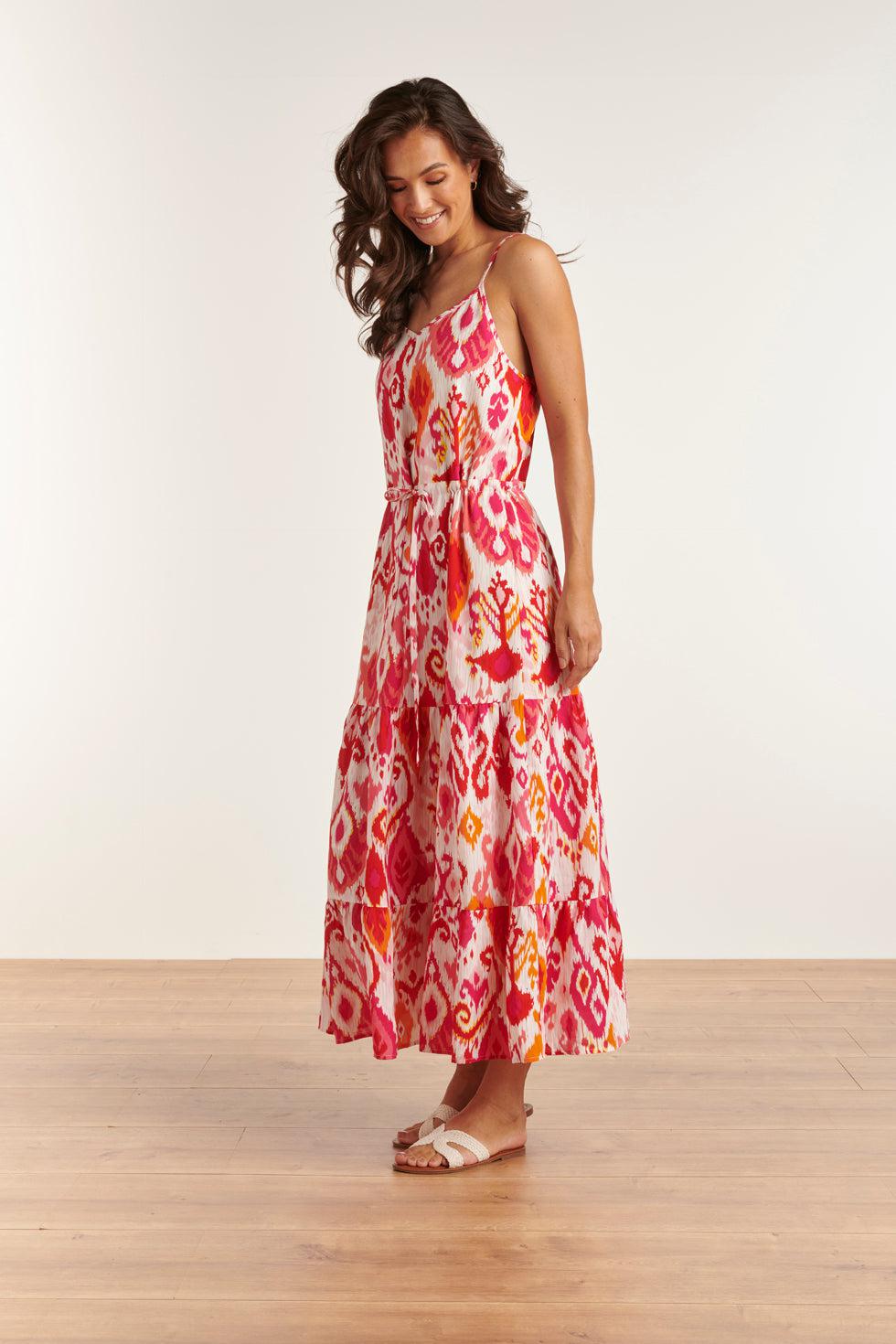 23309 Te Aztec Maxi Zomer Jurk | Muticolour