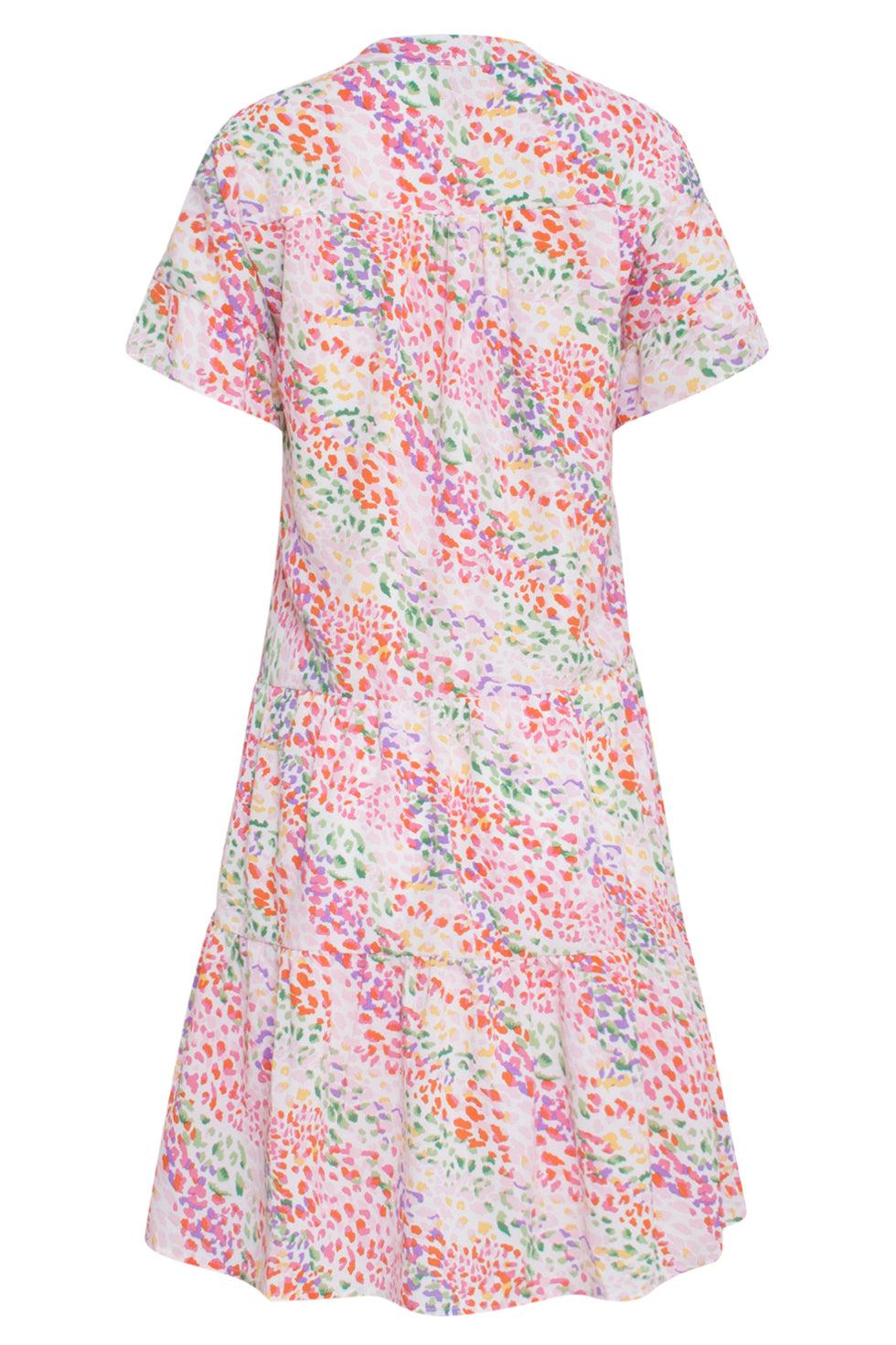 23326 Losvallende Zomer Jurk Met Grafische Print | White - Muticolour