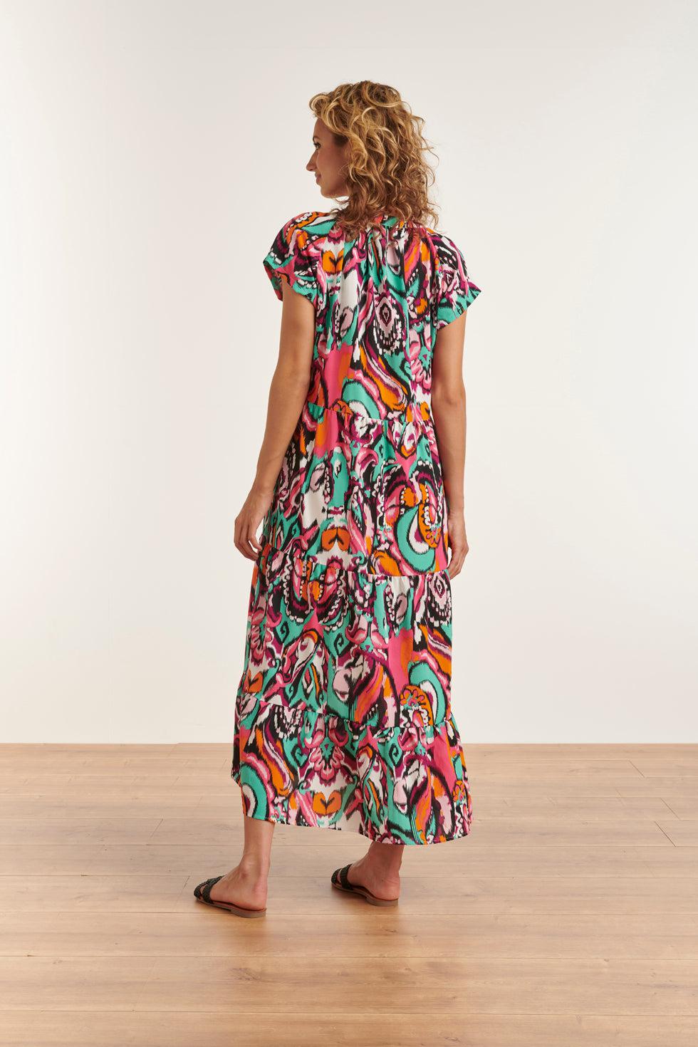 23327 Losvallende Zomerjurk Met Grafische Print | Muticolour