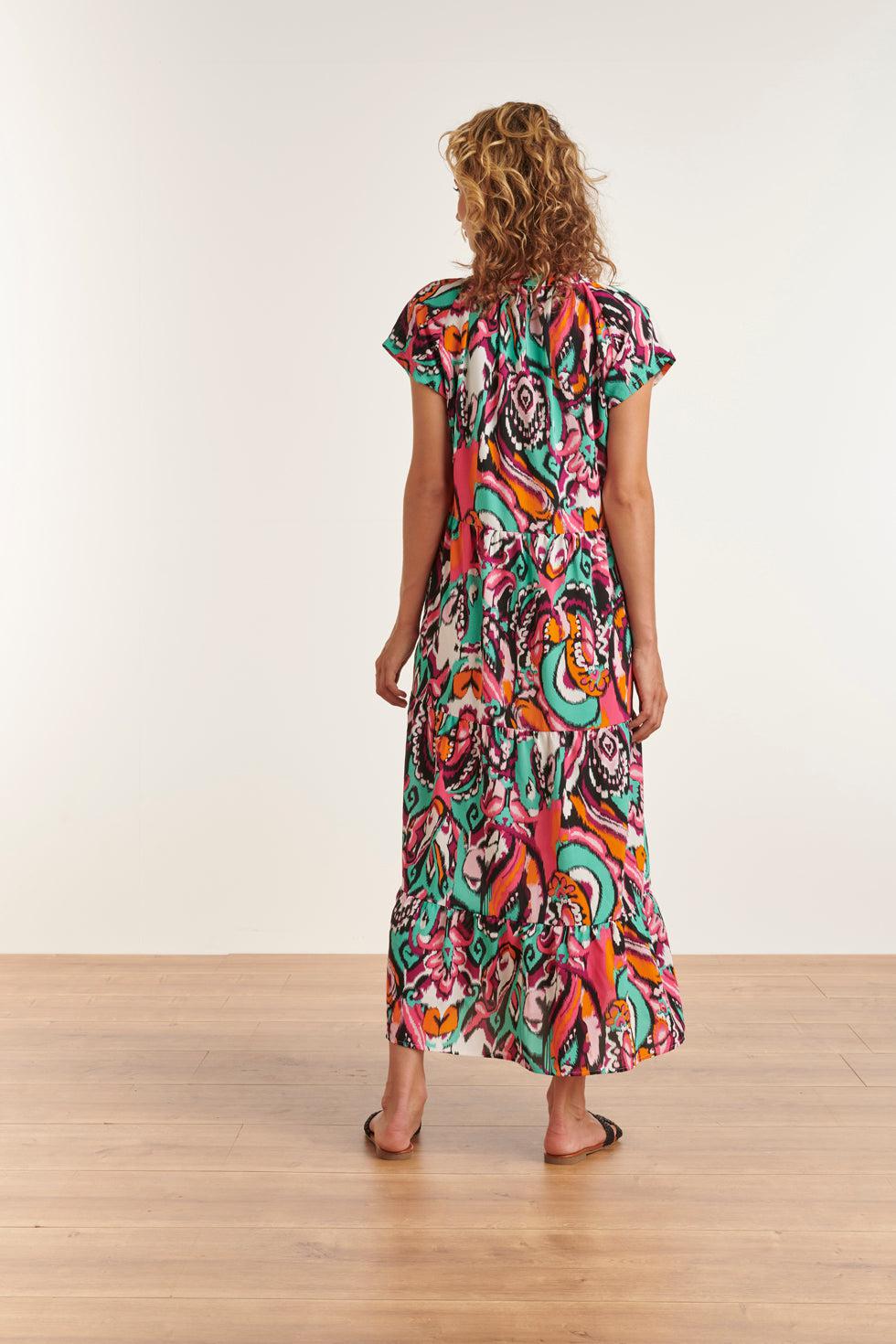 23327 Losvallende Zomerjurk Met Grafische Print | Muticolour