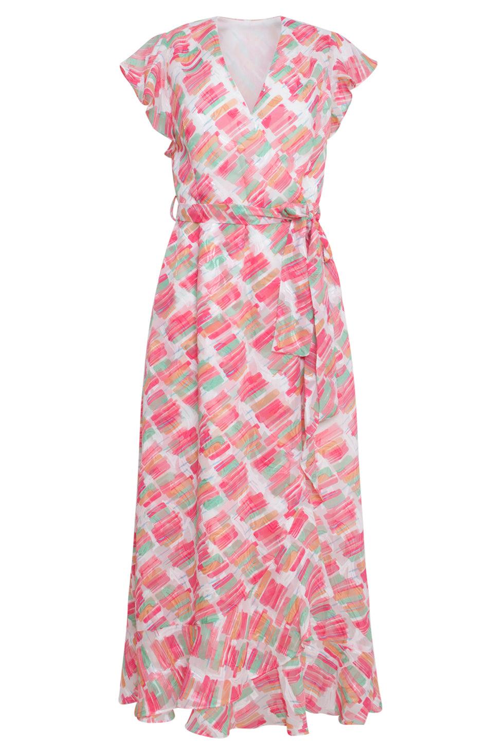 23328 Zomer Jurk Met Streep Print | White - Muticolour