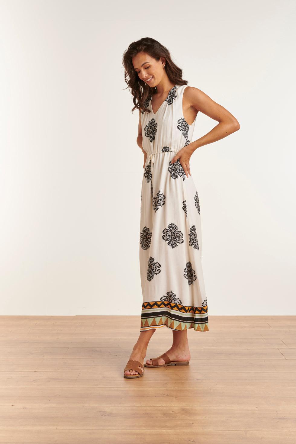 23334 Zomerjurk Met Ornament Print | Muticolour