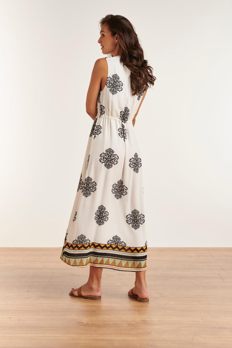 23334 Zomerjurk Met Ornament Print | Muticolour