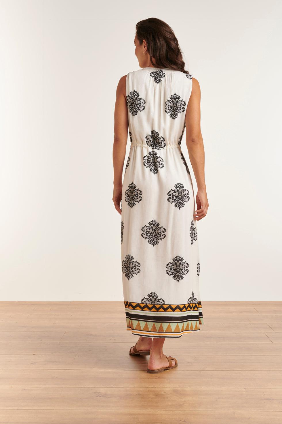 23334 Zomerjurk Met Ornament Print | Muticolour