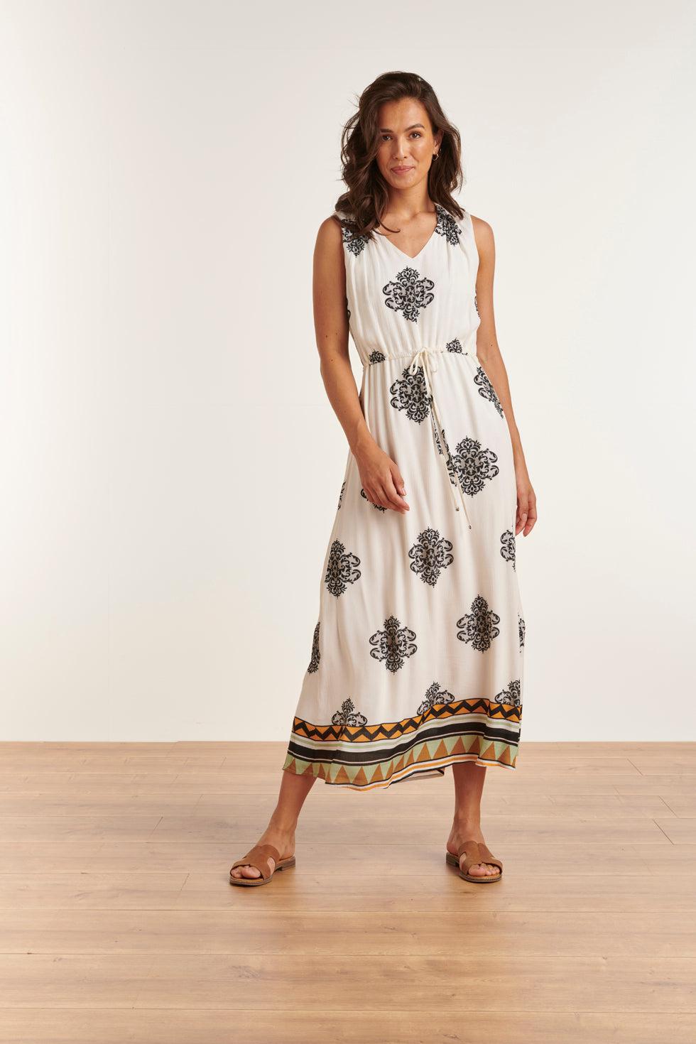 23334 Zomerjurk Met Ornament Print | Muticolour