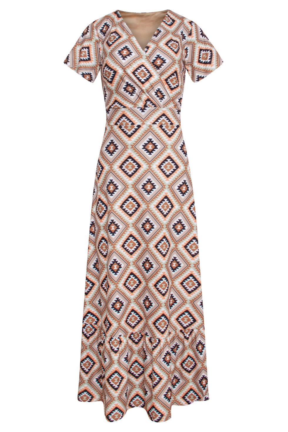 23335 Zomer Jurk Met Grafische Print | Muticolour