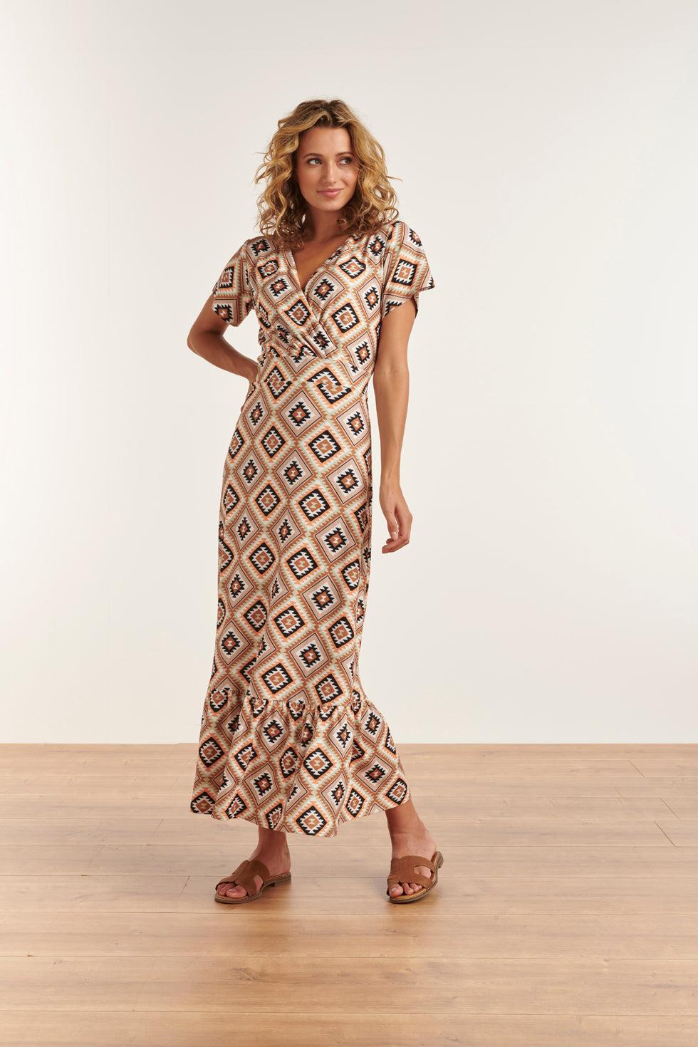 23335 Zomer Jurk Met Grafische Print | Muticolour