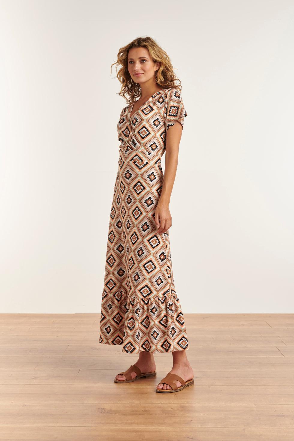 23335 Zomer Jurk Met Grafische Print | Muticolour