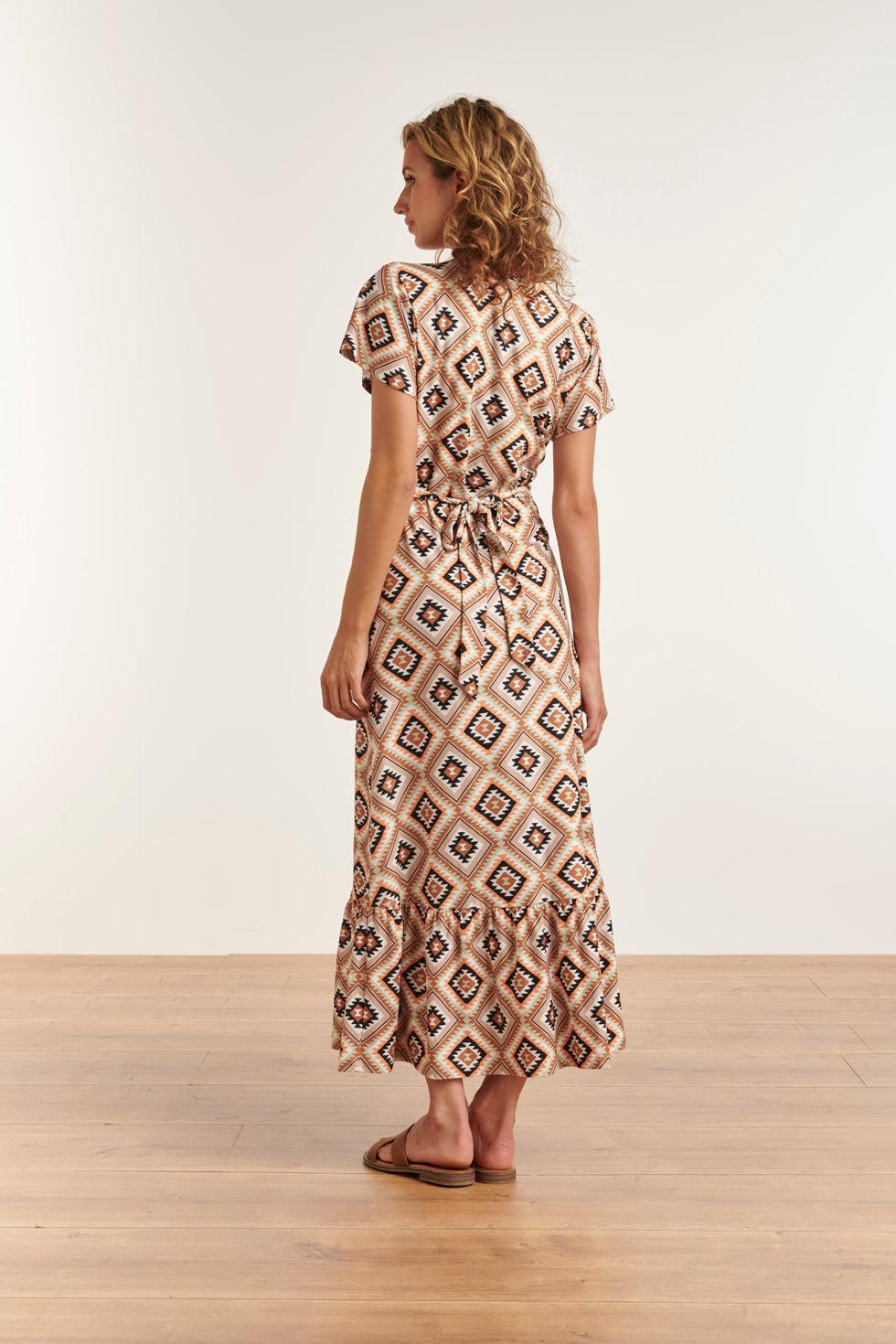 23335 Zomer Jurk Met Grafische Print | Muticolour