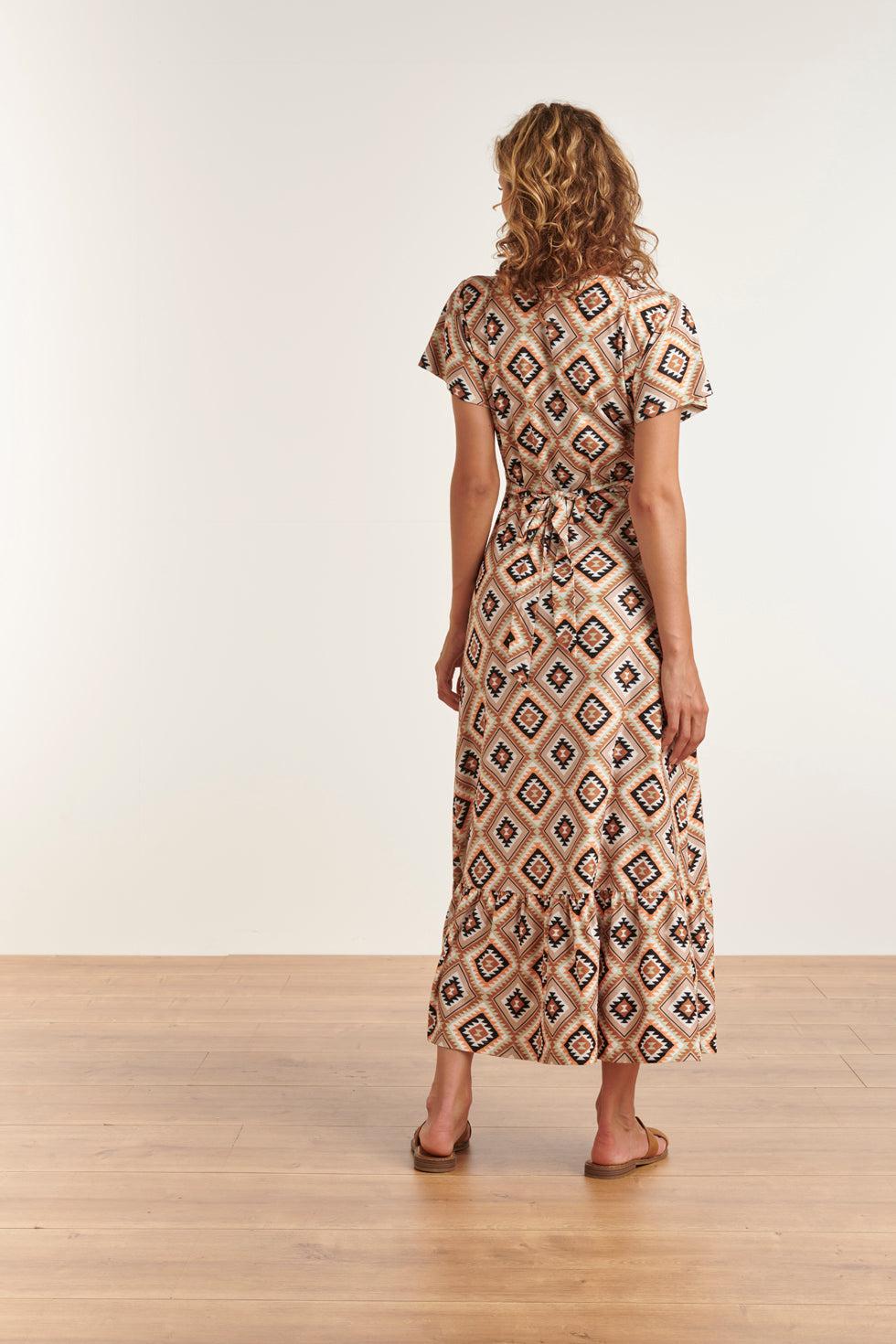 23335 Zomer Jurk Met Grafische Print | Muticolour