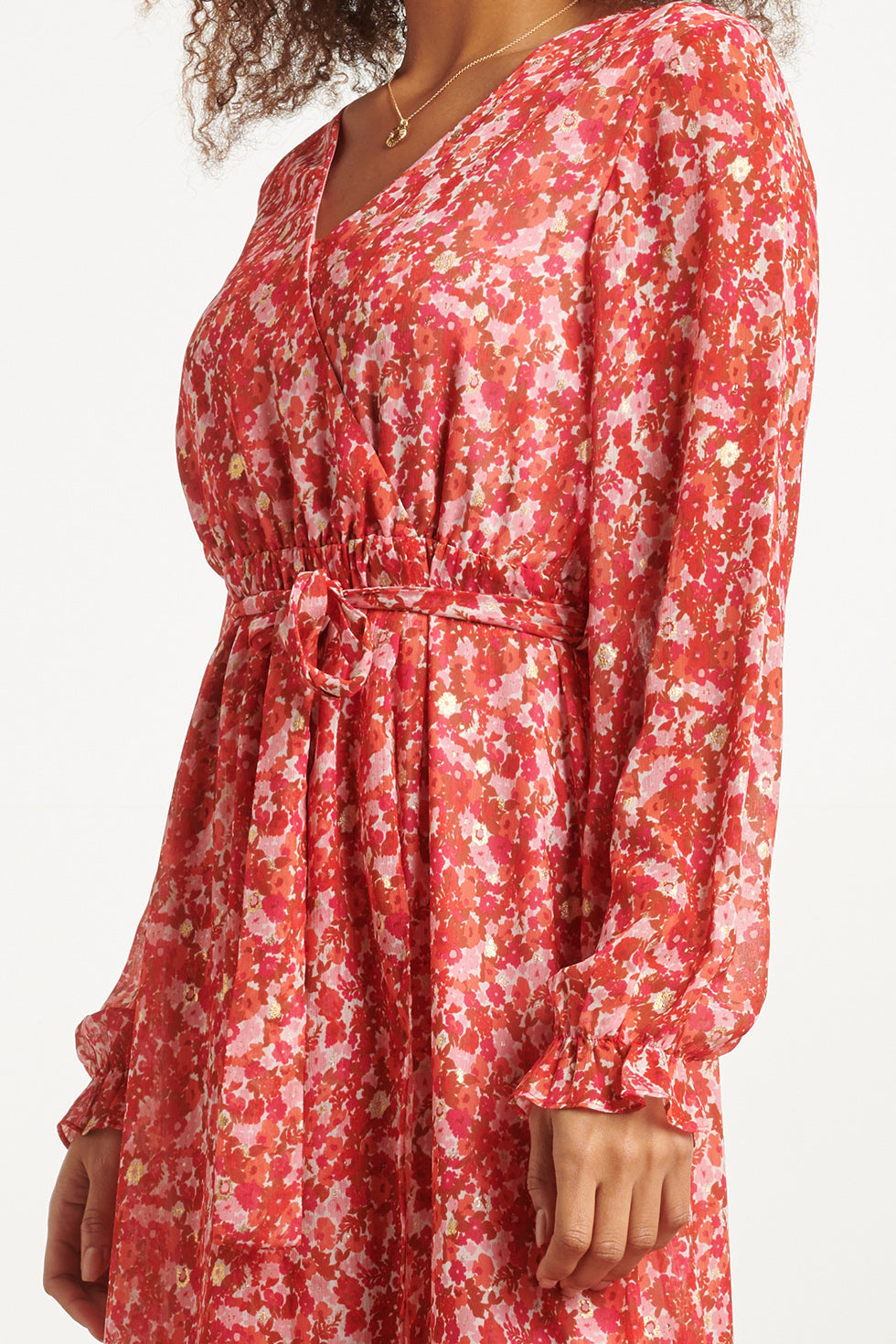 23504 Dames Ditsy Bloemenprint Wikkeljurk | Muticolour
