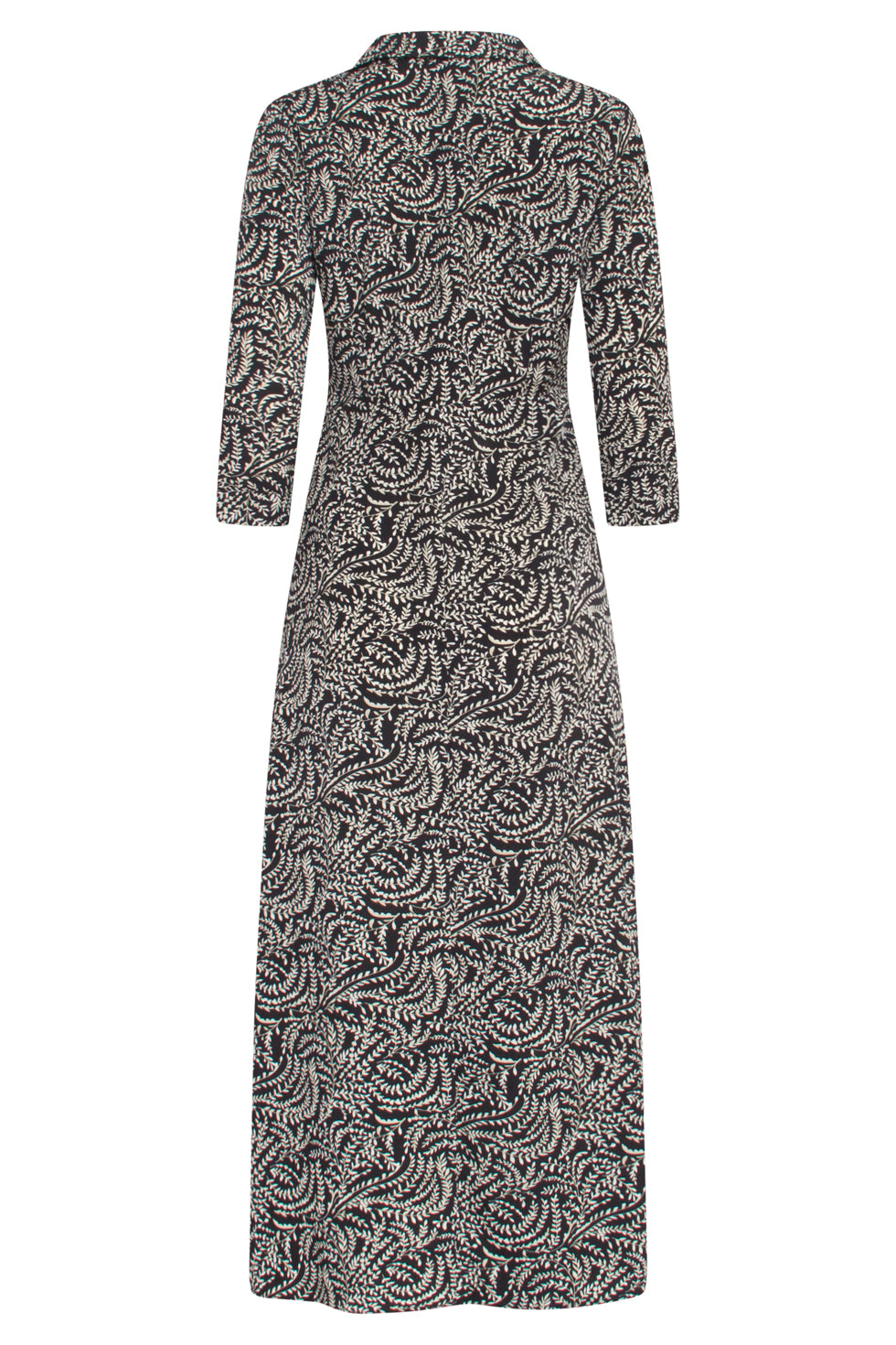 23507 Dames Semi Fitted Maxi Shirt Jurk | Black - Light Army