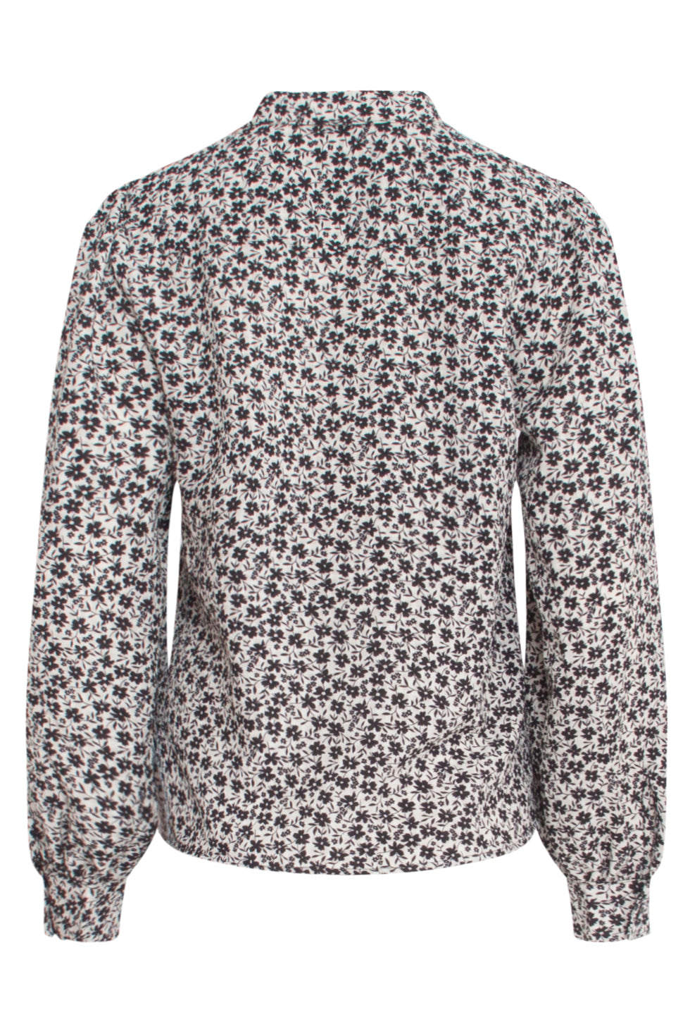 23510 Dames Blouse Met Kraag- | Black White