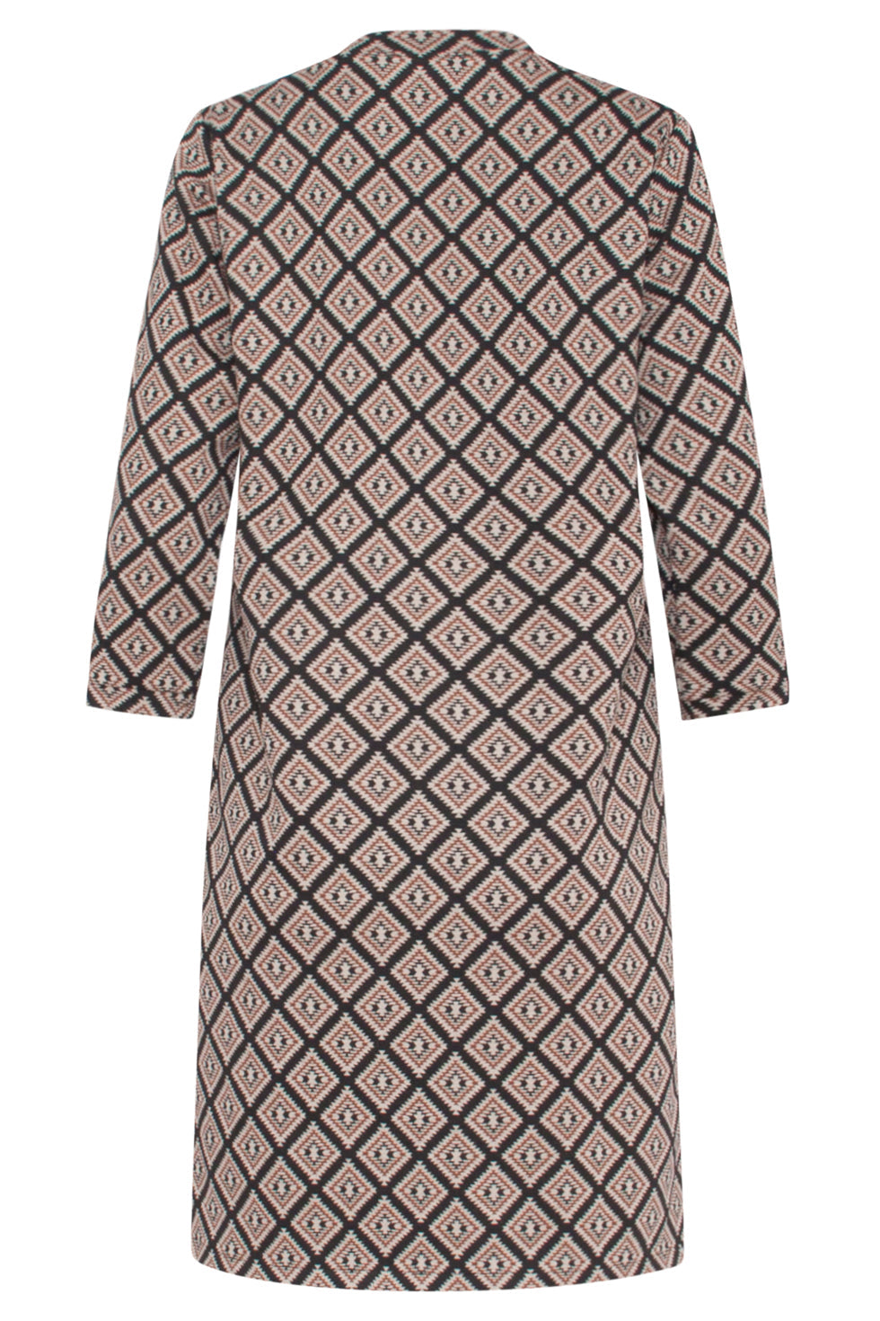 23519 Dames Retro Jurk Met Aztec Print | Black - Muticolour
