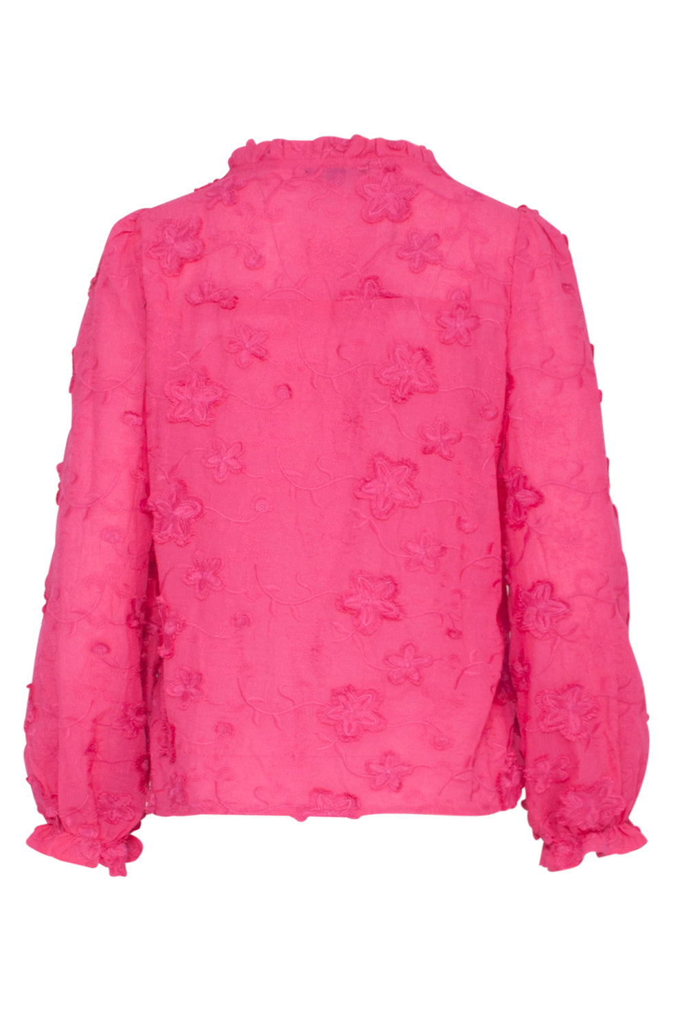 23571 3D Geborduurde Bloementop Fuchsia | Fuchsia