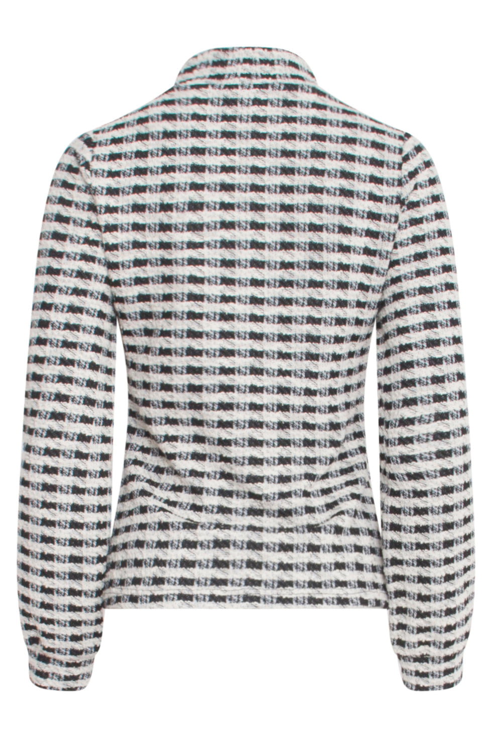 23576 Stijlvol Geruit Turtleneck Top- | Black White