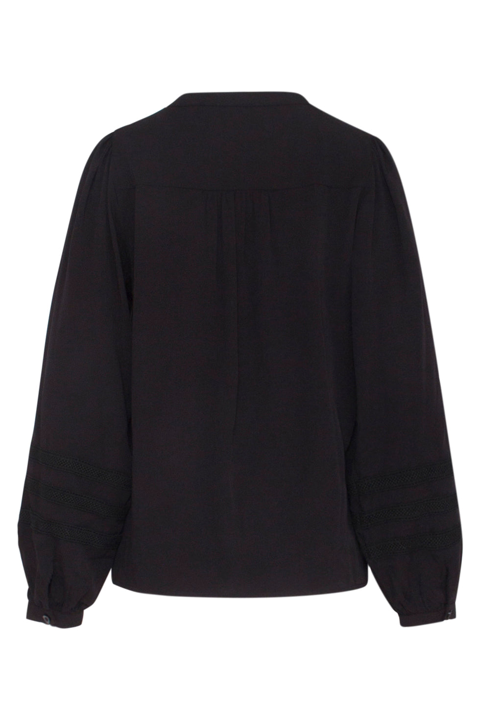 23586 StijlvollE e V-Hals Top Met Pofmouwen | Black
