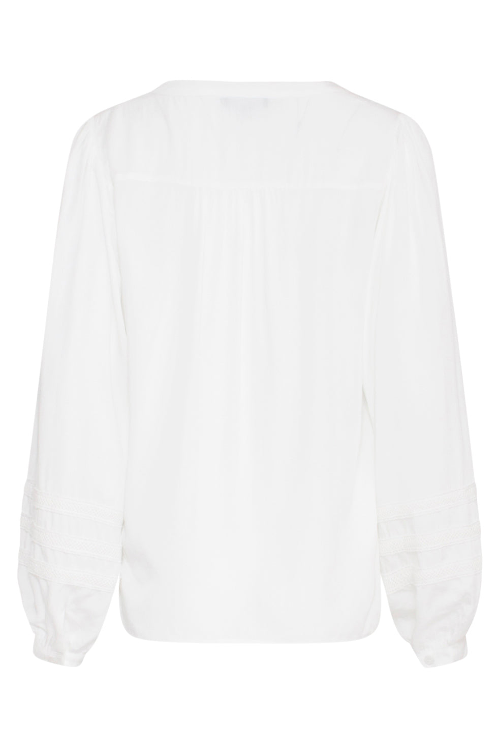 23586 Stijlvolle te V-Hals Top Met Pofmouwen | White