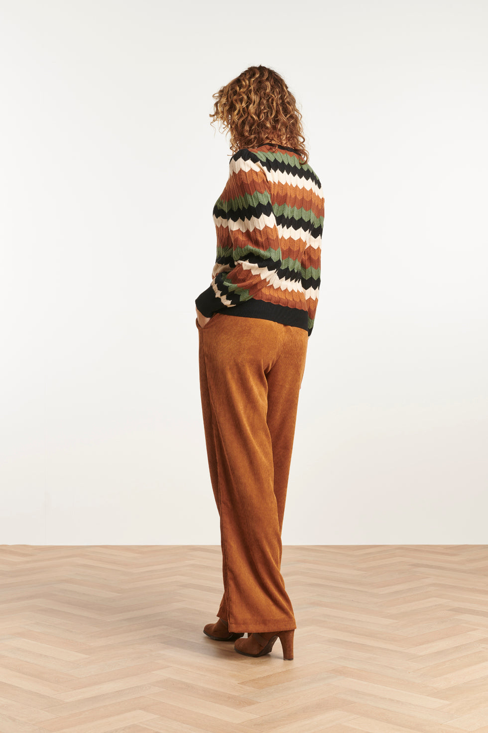 23595 Retro Grafische Gebreide Top | Muticolour