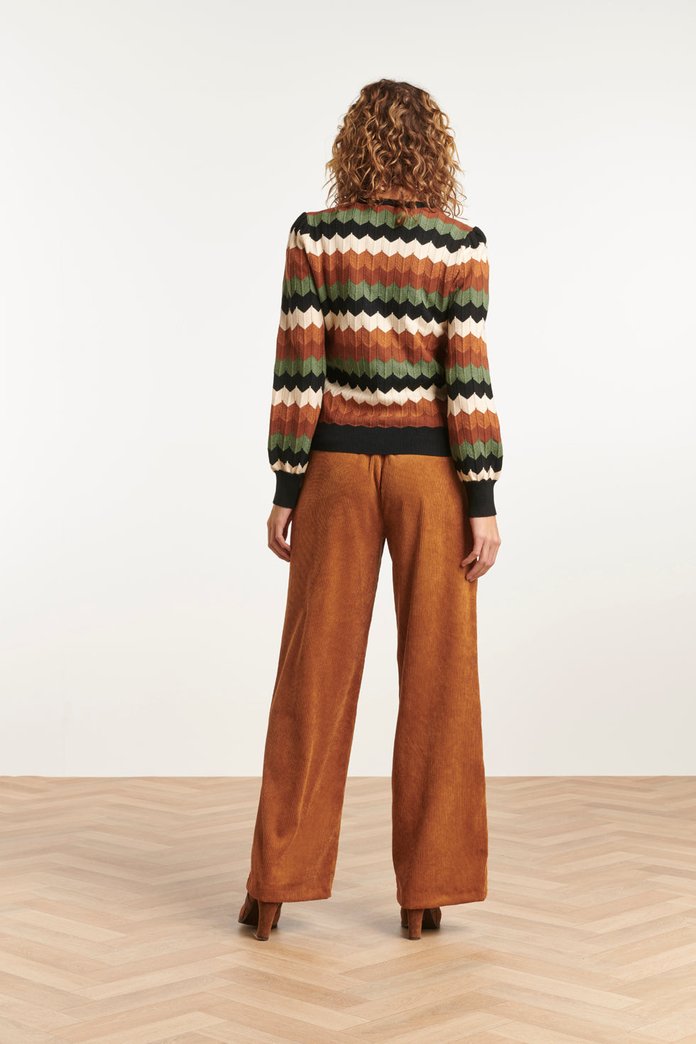 23595 Retro Grafische Gebreide Top | Muticolour