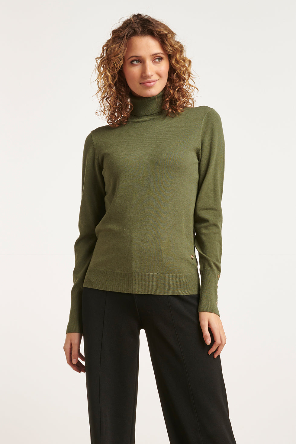23600 Basic Army Green Turtleneck | Army