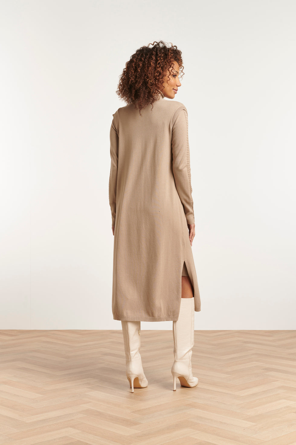 23601 Stijlvolle Mouwloze Cardigan | Sand