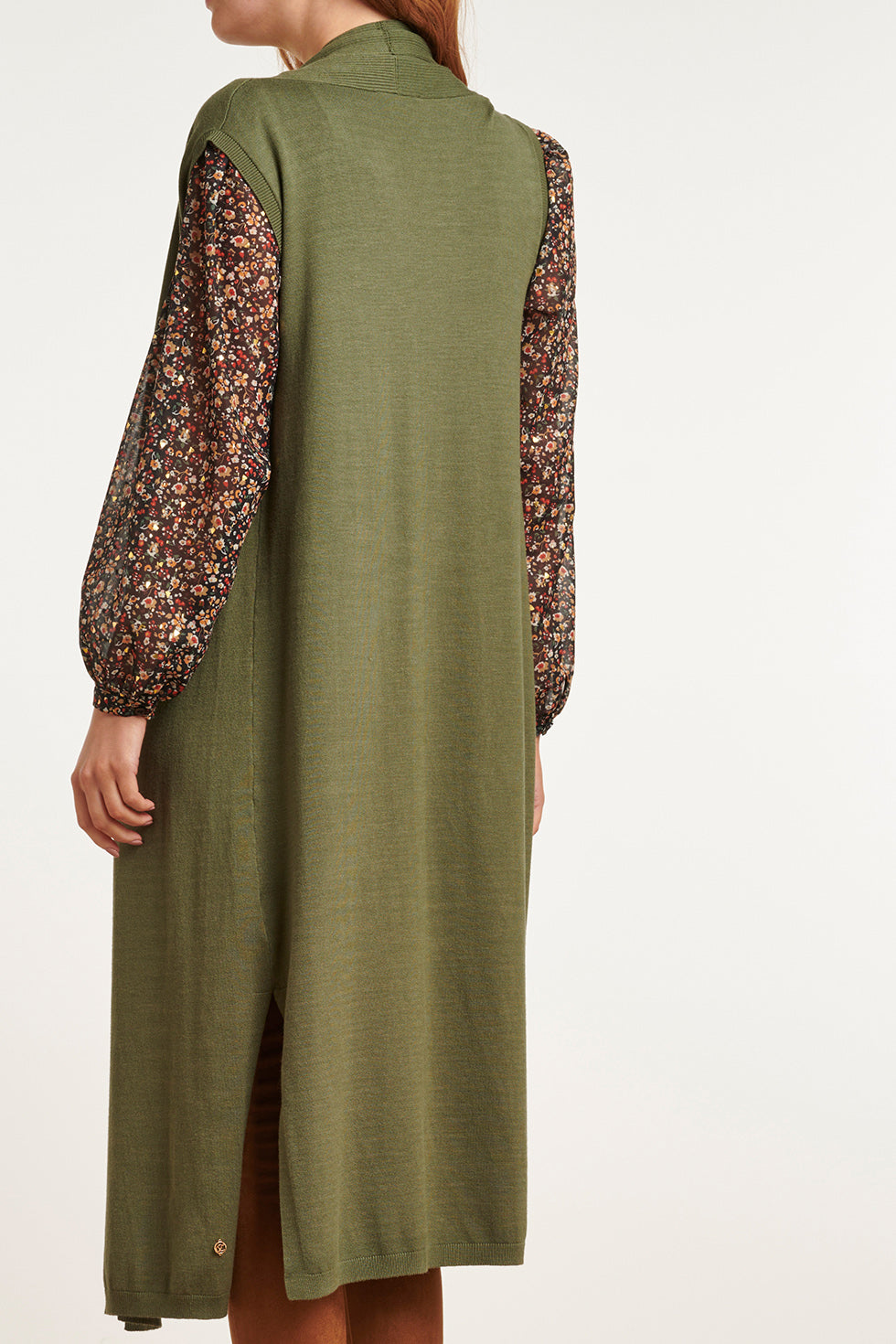 23601 Stijlvolle Mouwloze CardiganArmy Green | Army