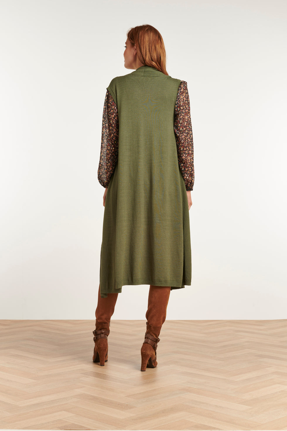 23601 Stijlvolle Mouwloze CardiganArmy Green | Army