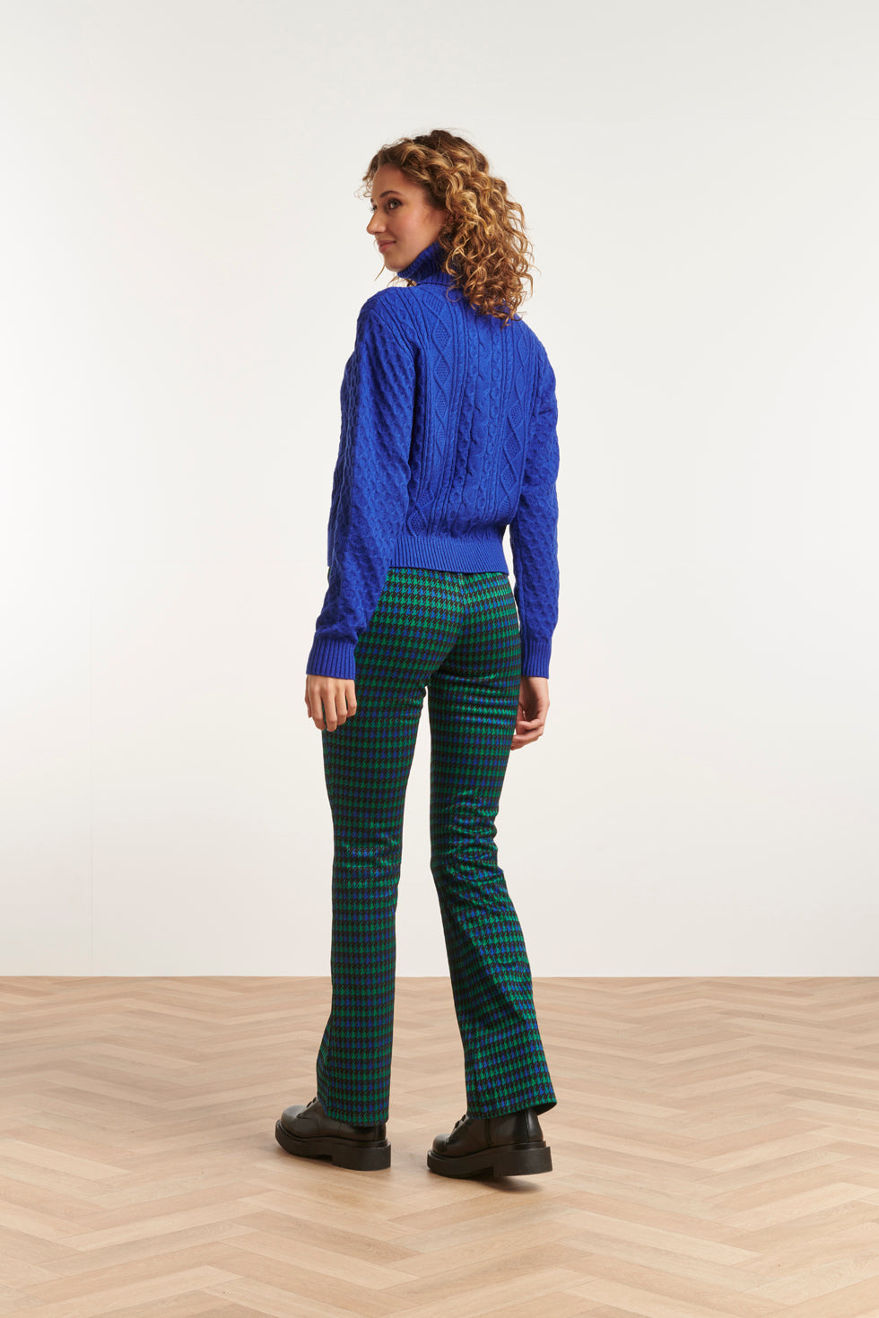 23604 Getextureerde Gebreide Coltrui | Cobalt