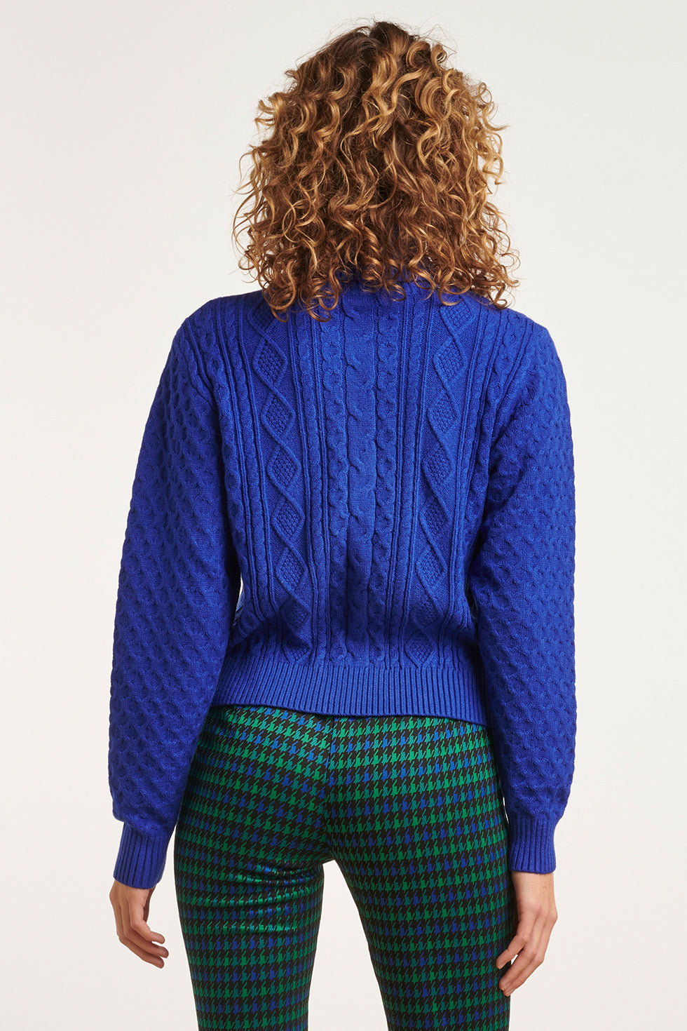 23604 Getextureerde Gebreide Coltrui | Cobalt