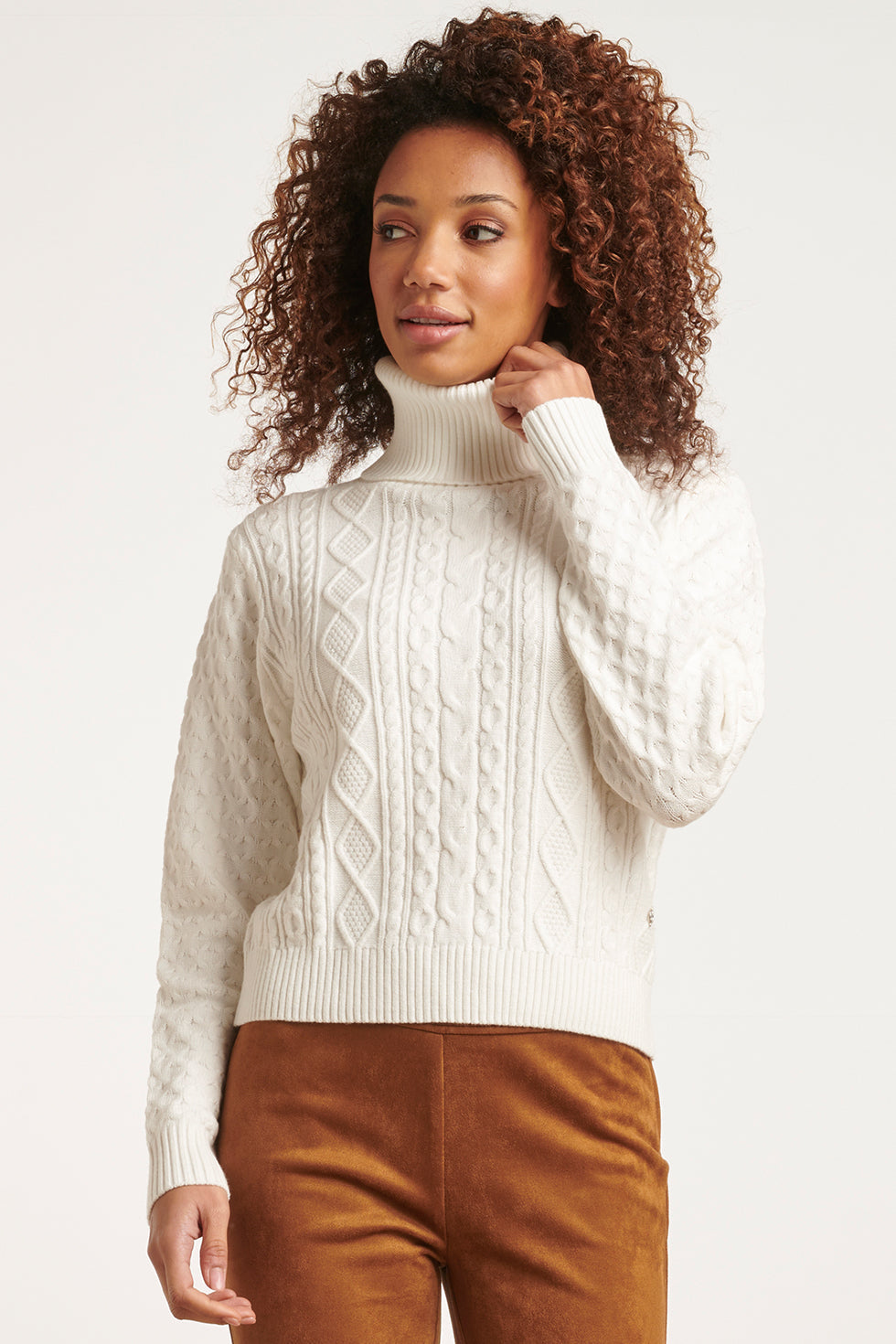 23604 Getextureerde Gebreide Coltrui | Off White