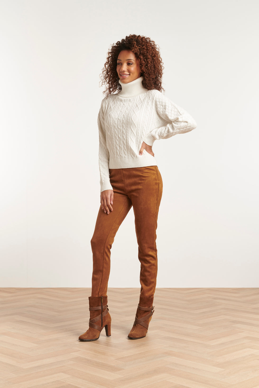 23604 Getextureerde Gebreide Coltrui | Off White