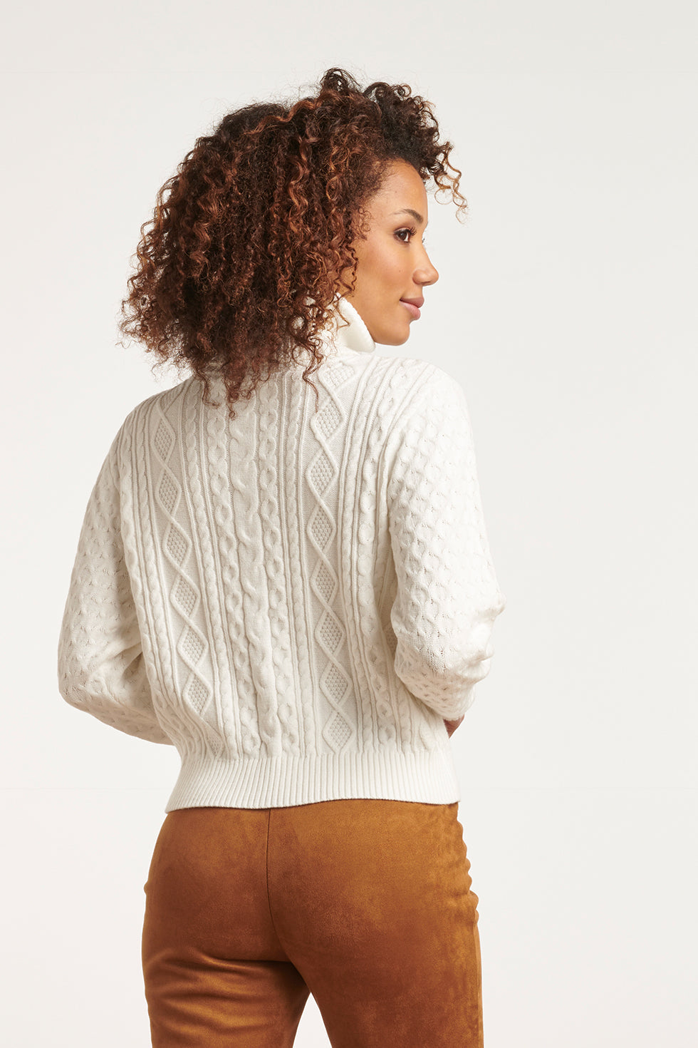 23604 Getextureerde Gebreide Coltrui | Off White