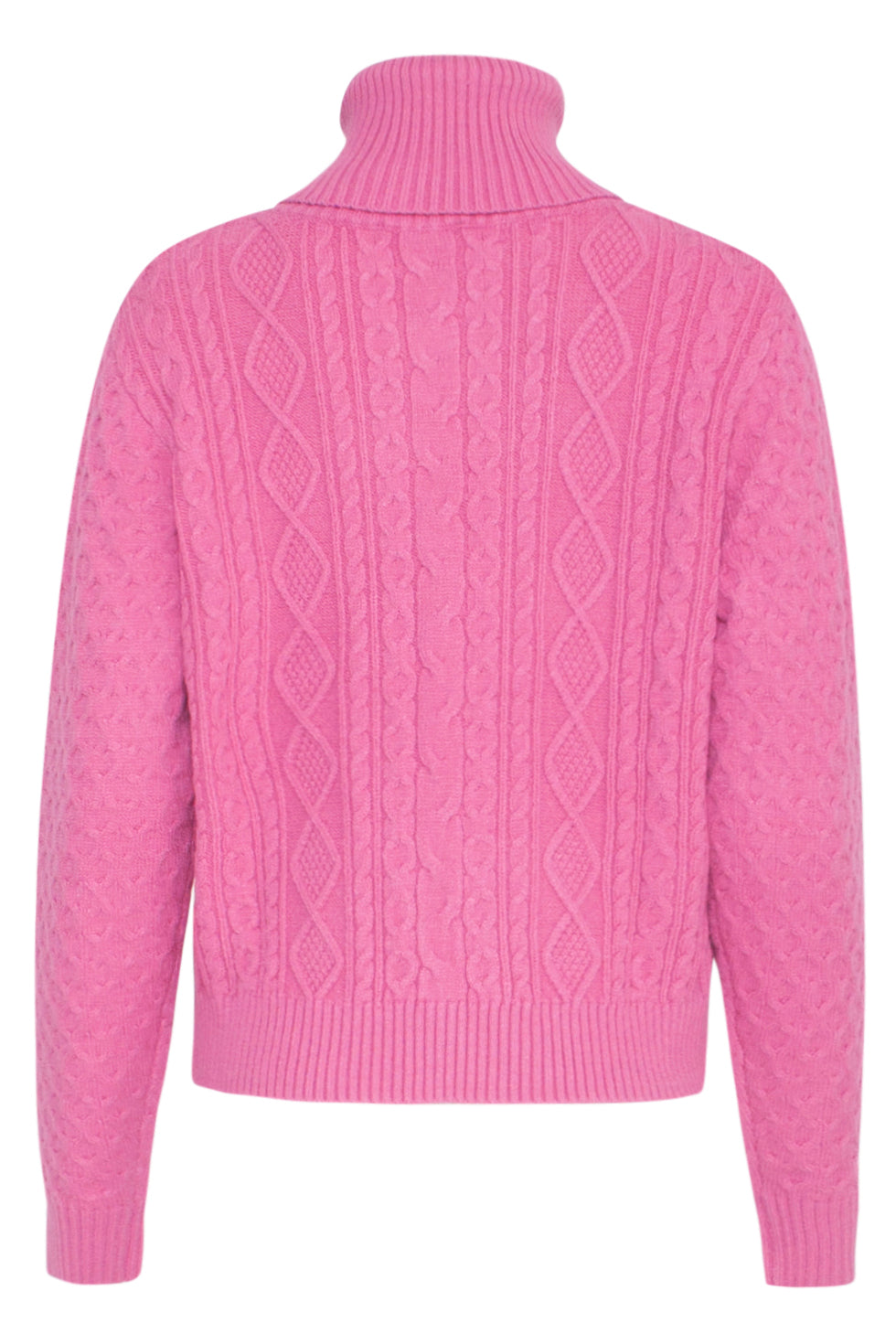 23604 Getextureerde Gebreide Coltrui | Pink