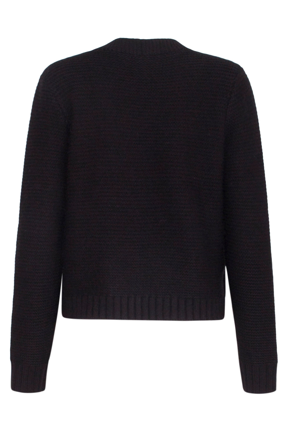 23608 Open Dikke Rib Gebreide Cardigan | Black